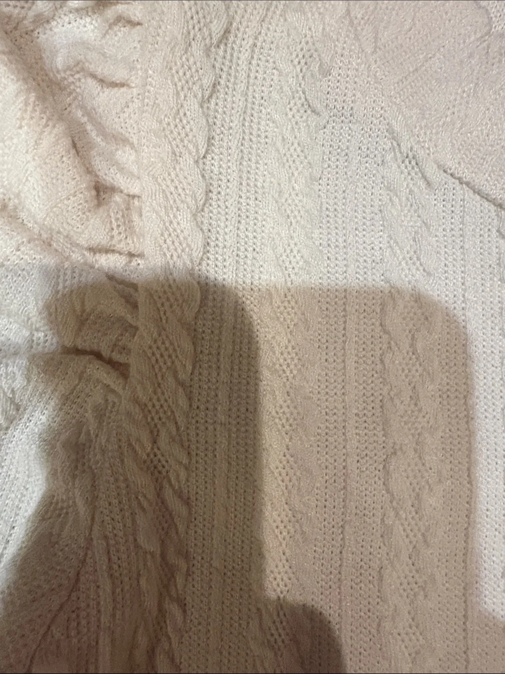 Girls Cream Cable Knit Top with Plaid Button Skirt